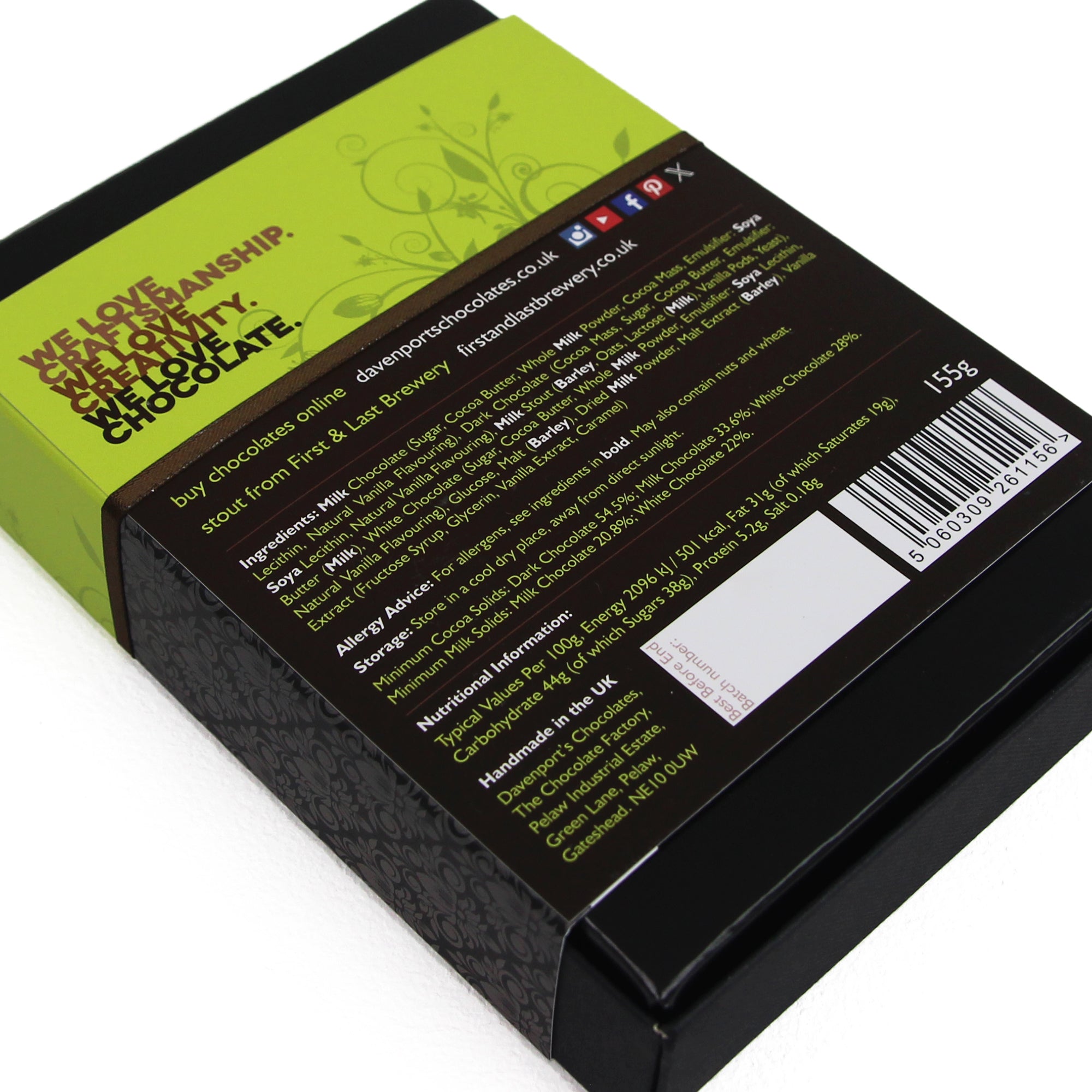 Eclipse Milk Stout Truffles Davenports Chocolates Gift Box back detail