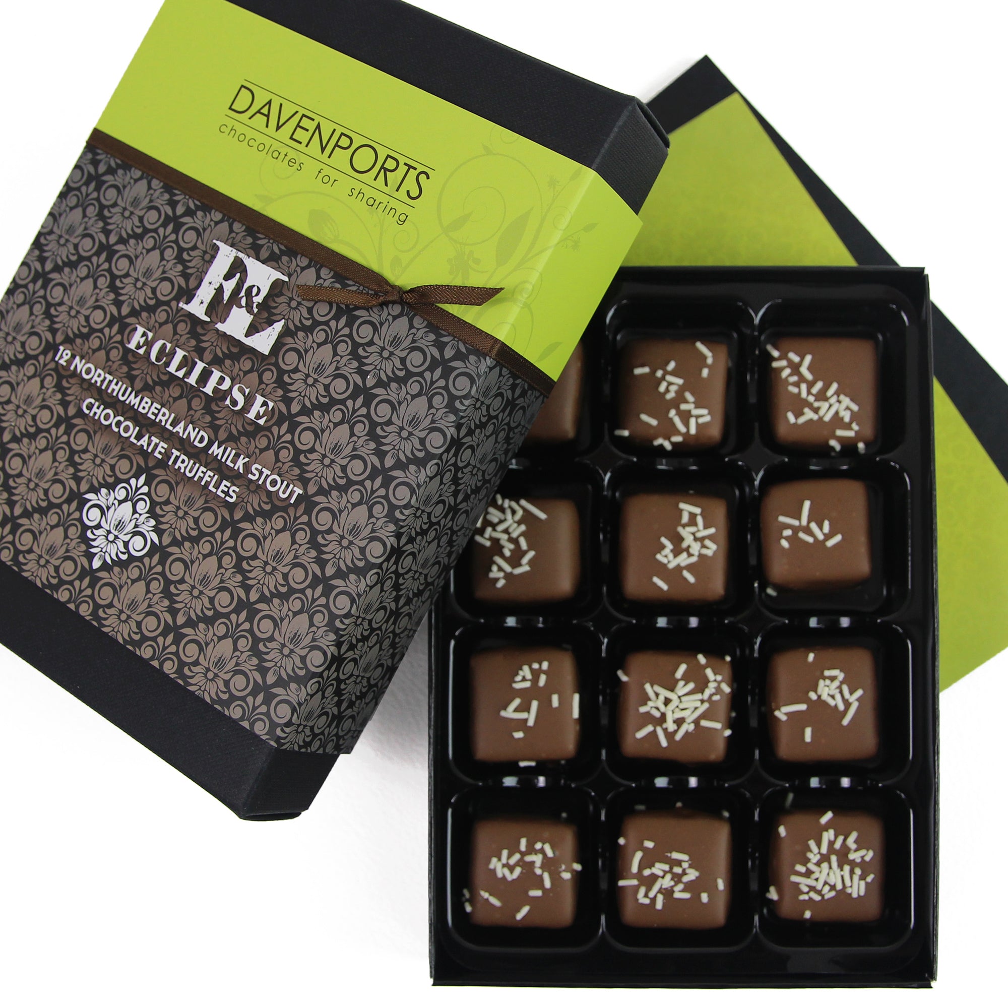 Eclipse Milk Stout Truffles Davenports Chocolates Gift Box open