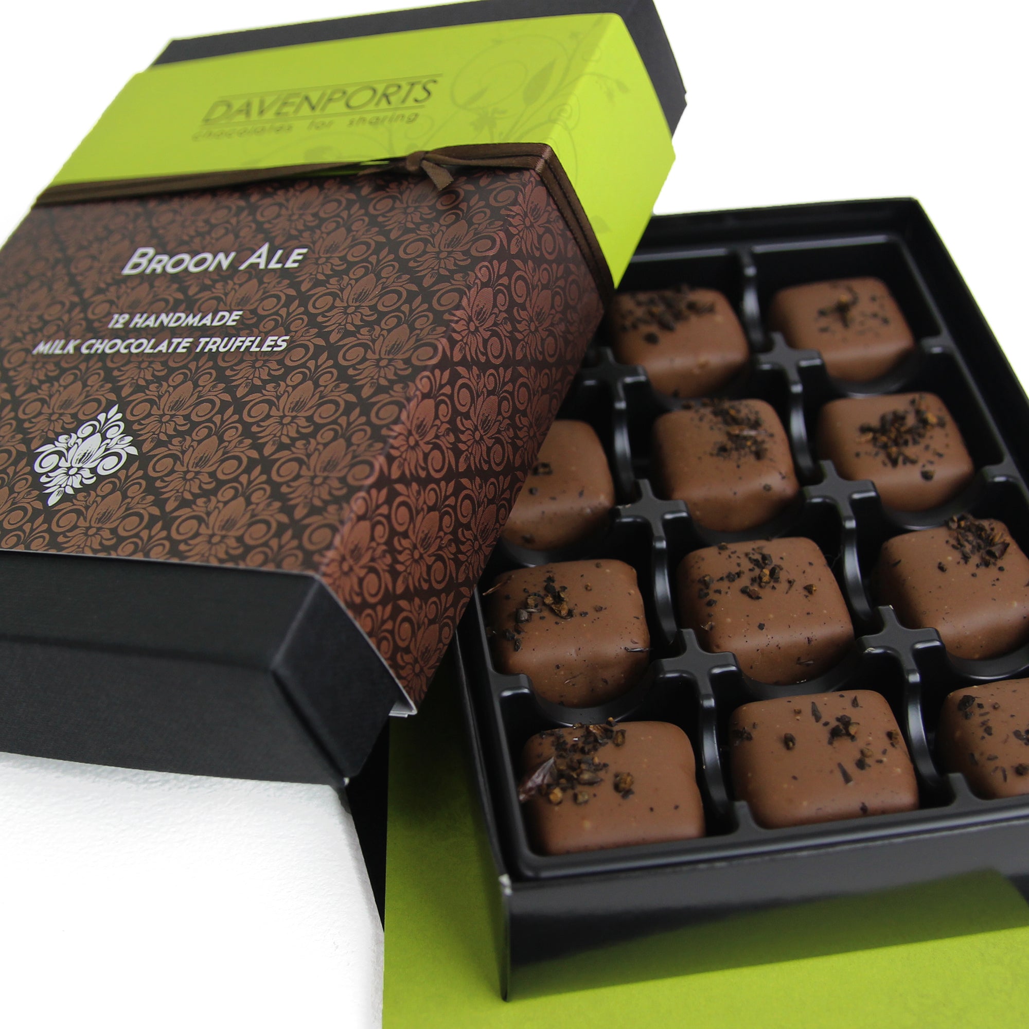 Davenport's Chocolates, Brown Ale Truffles open detail