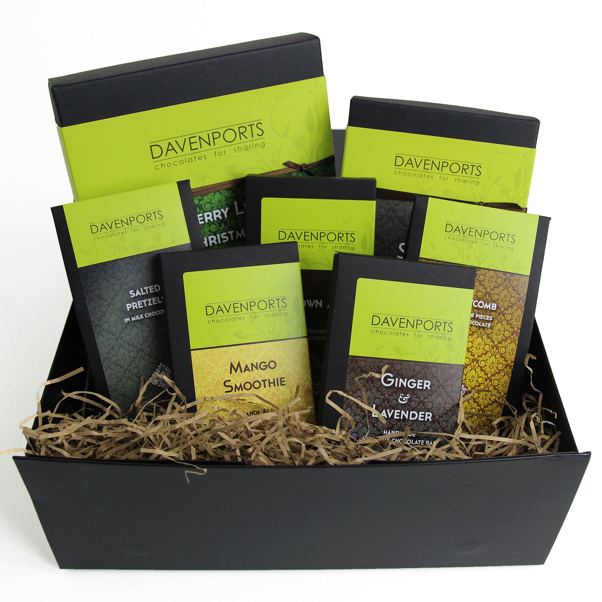 Davenport's Chocolates, Contemporary Christmas Hamper open