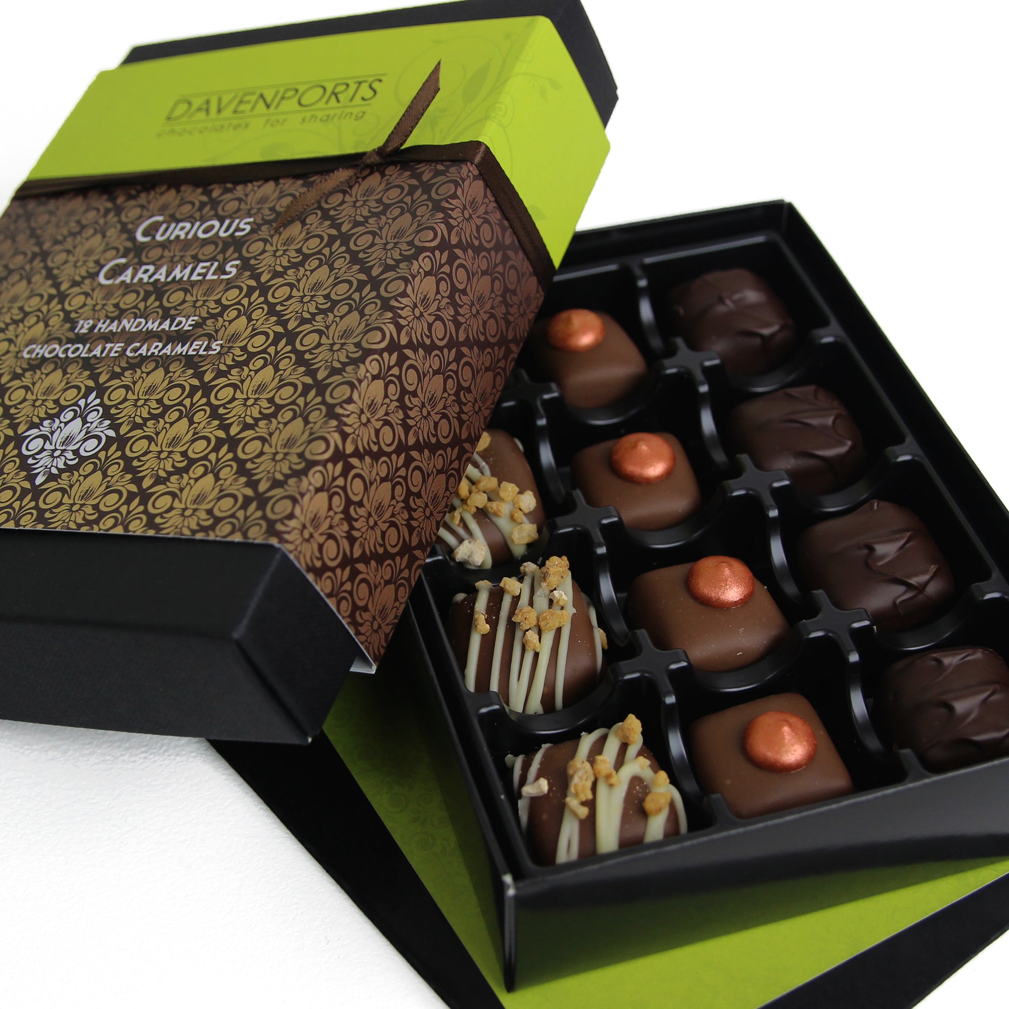 Davenport's Chocolates, Curious Caramels open detail