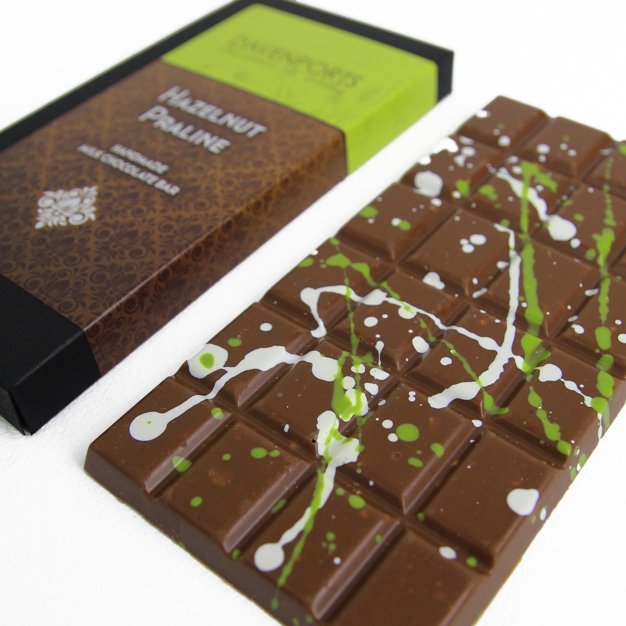 Davenport's Chocolates, Hazelnut Praline Bar Detail
