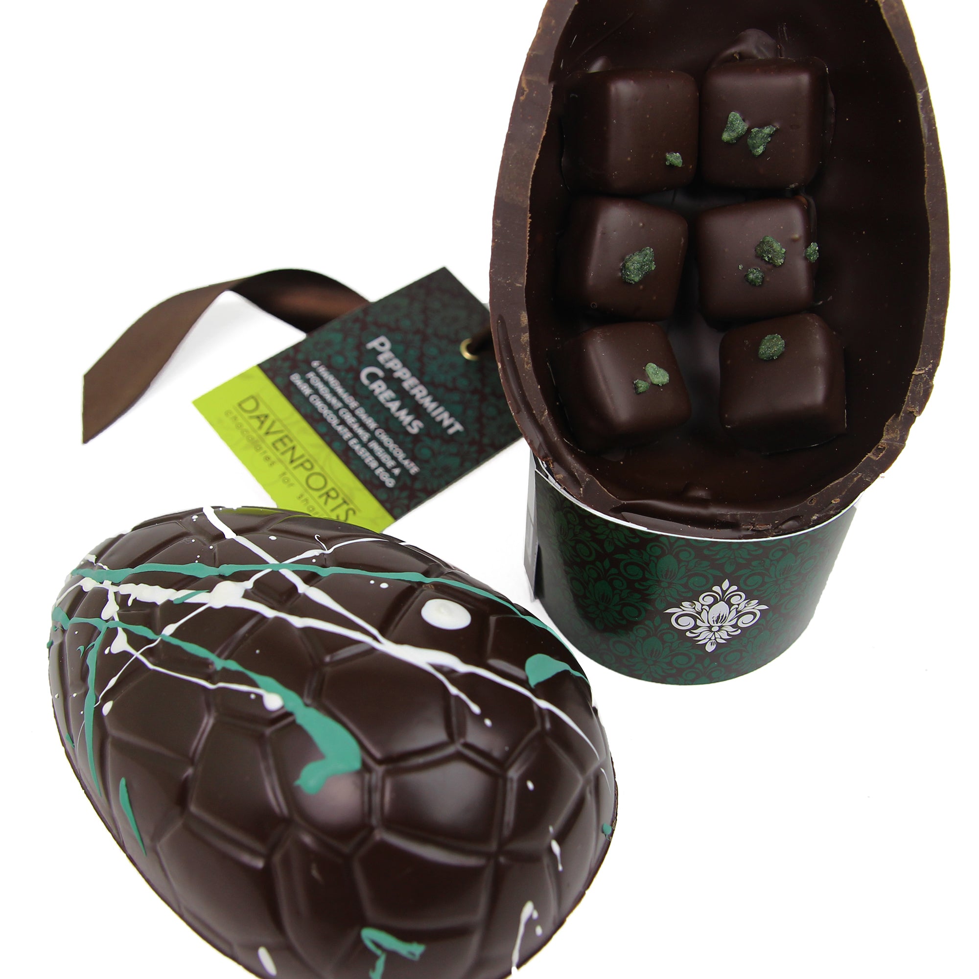 Davenports Chocolates Peppermint Creams Egg Open