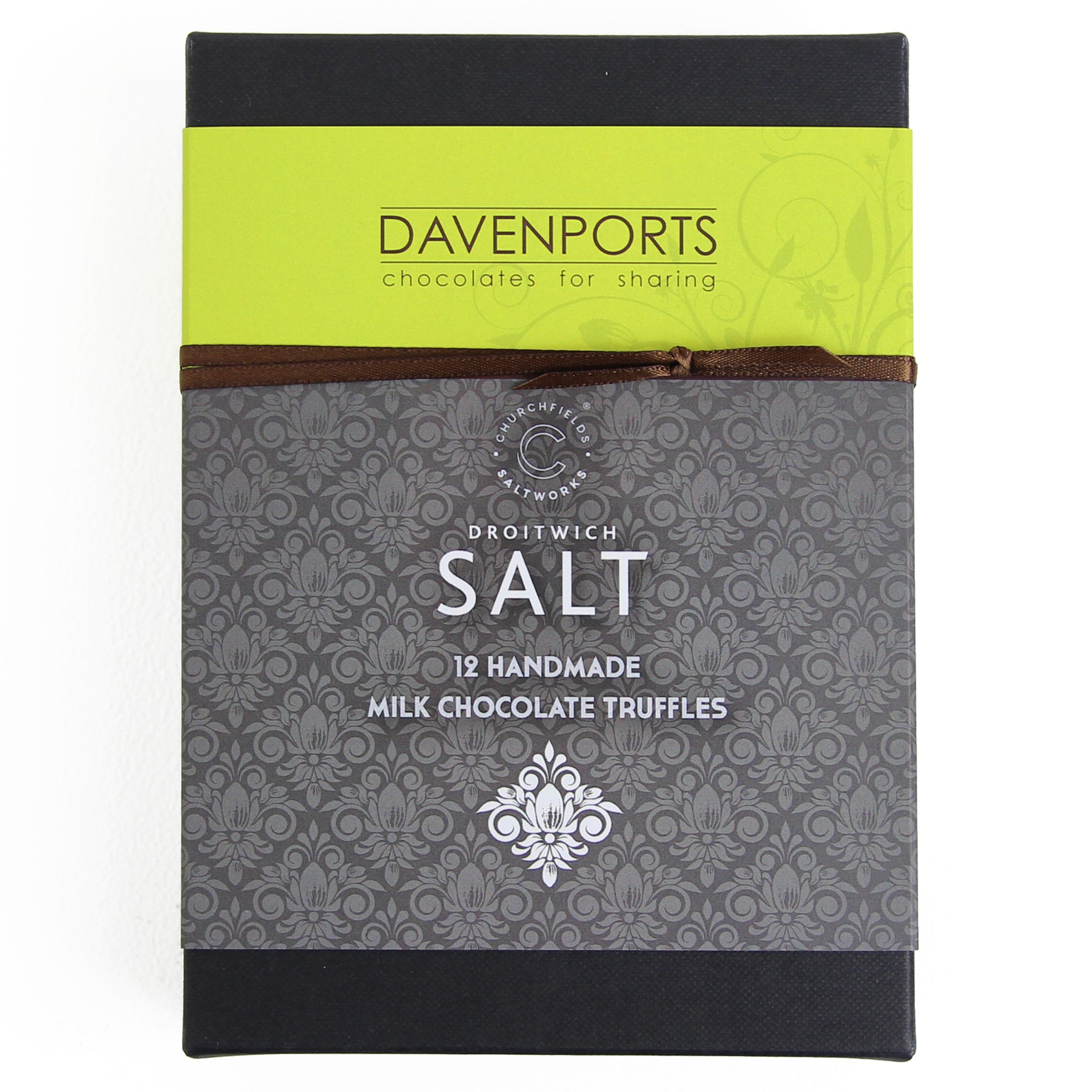 Davenport's Chocolates, Droitwich Salted Milk Chocolate Truffles front
