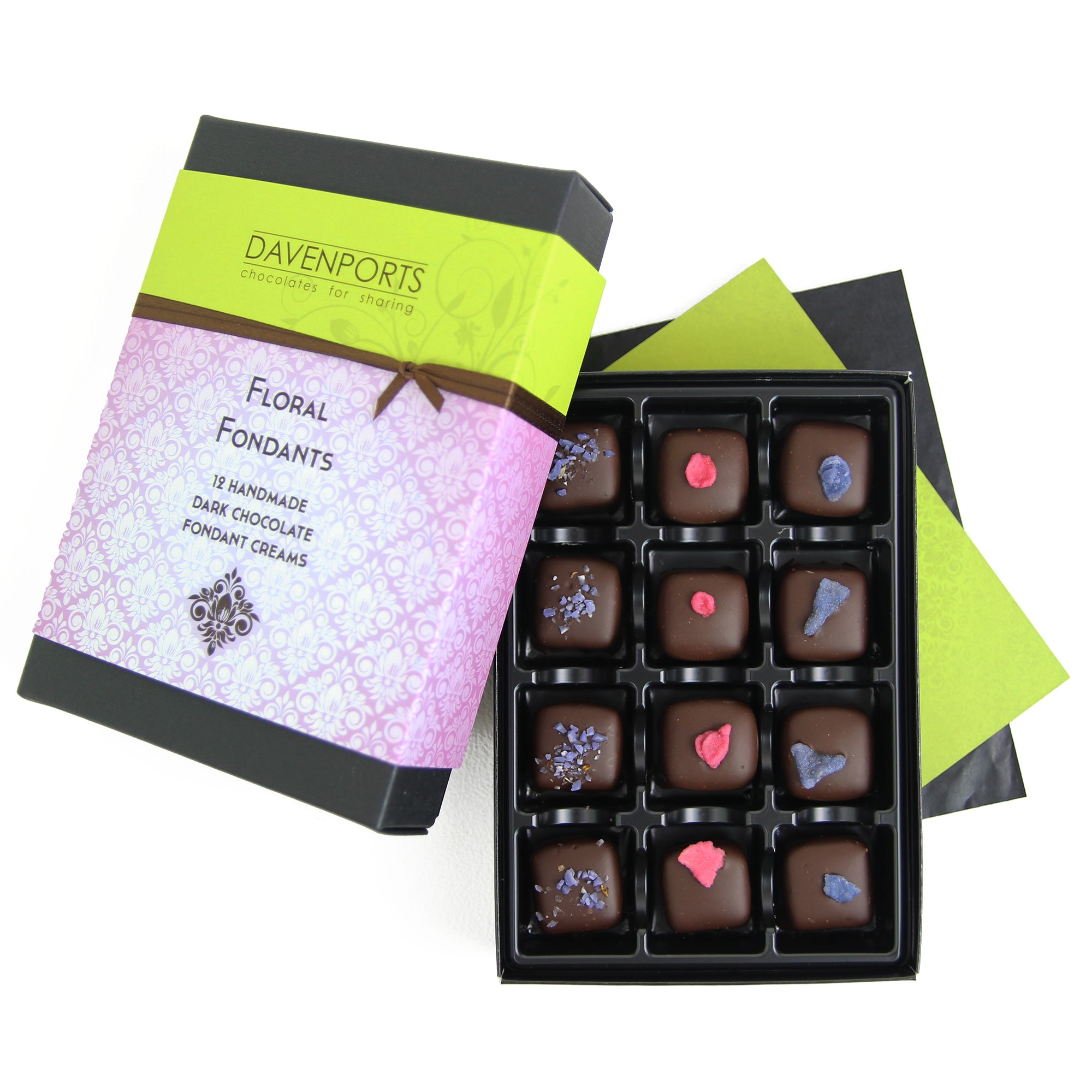 Davenport's Chocolates, Floral Fondant Creams open