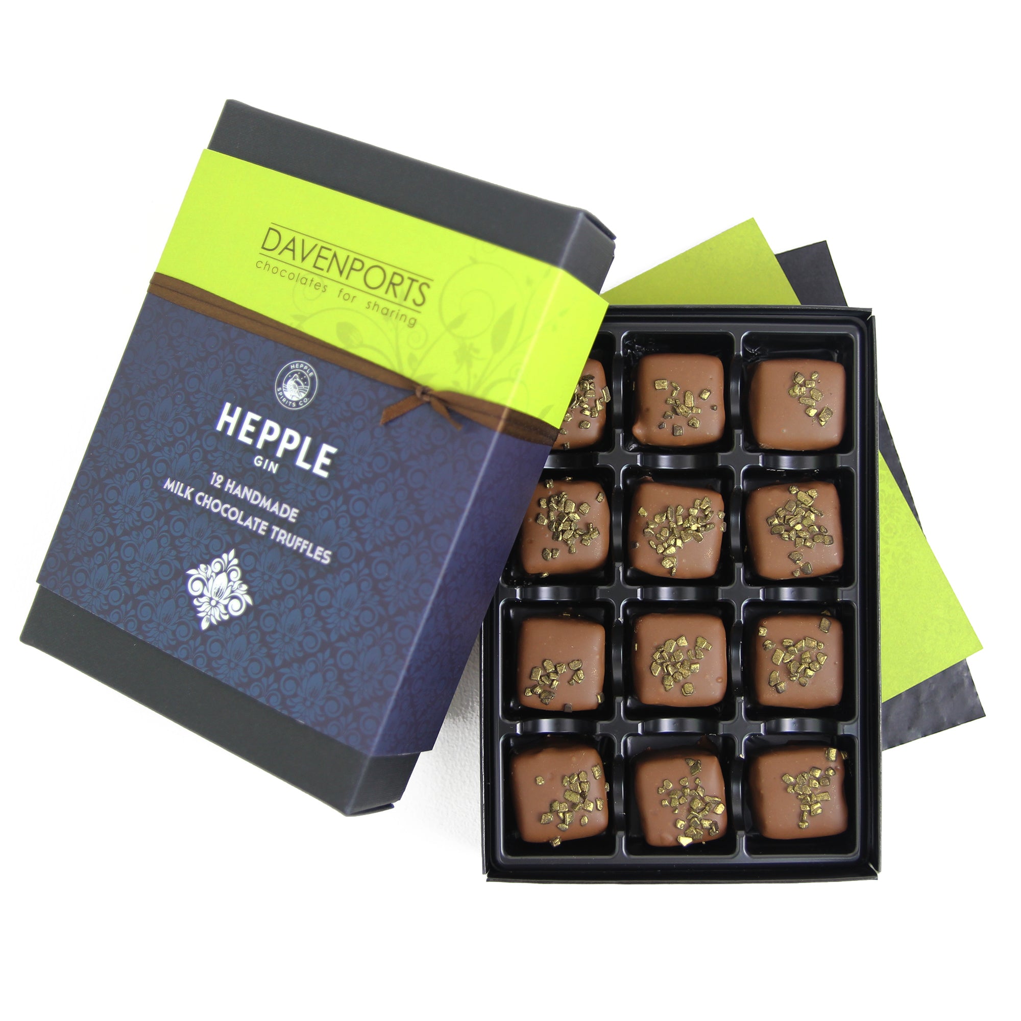 Davenport's Chocolates, Hepple gin Truffles open
