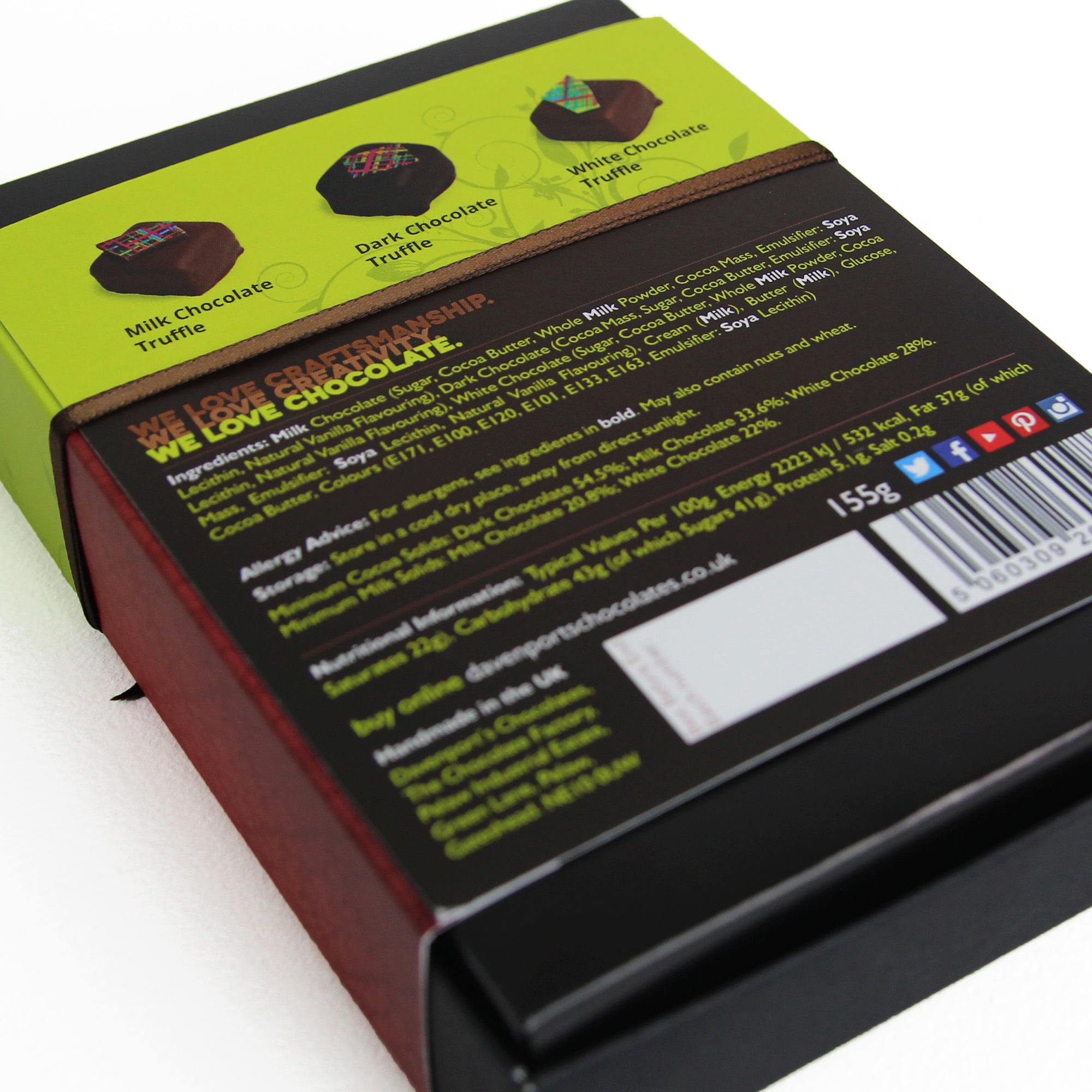Davenport's Chocolates, Plain English Truffles back detail