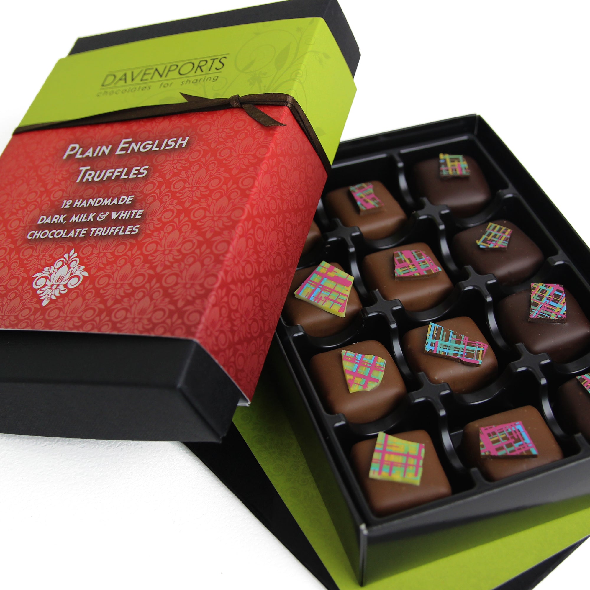 Davenport's Chocolates, Plain English Truffles open detail