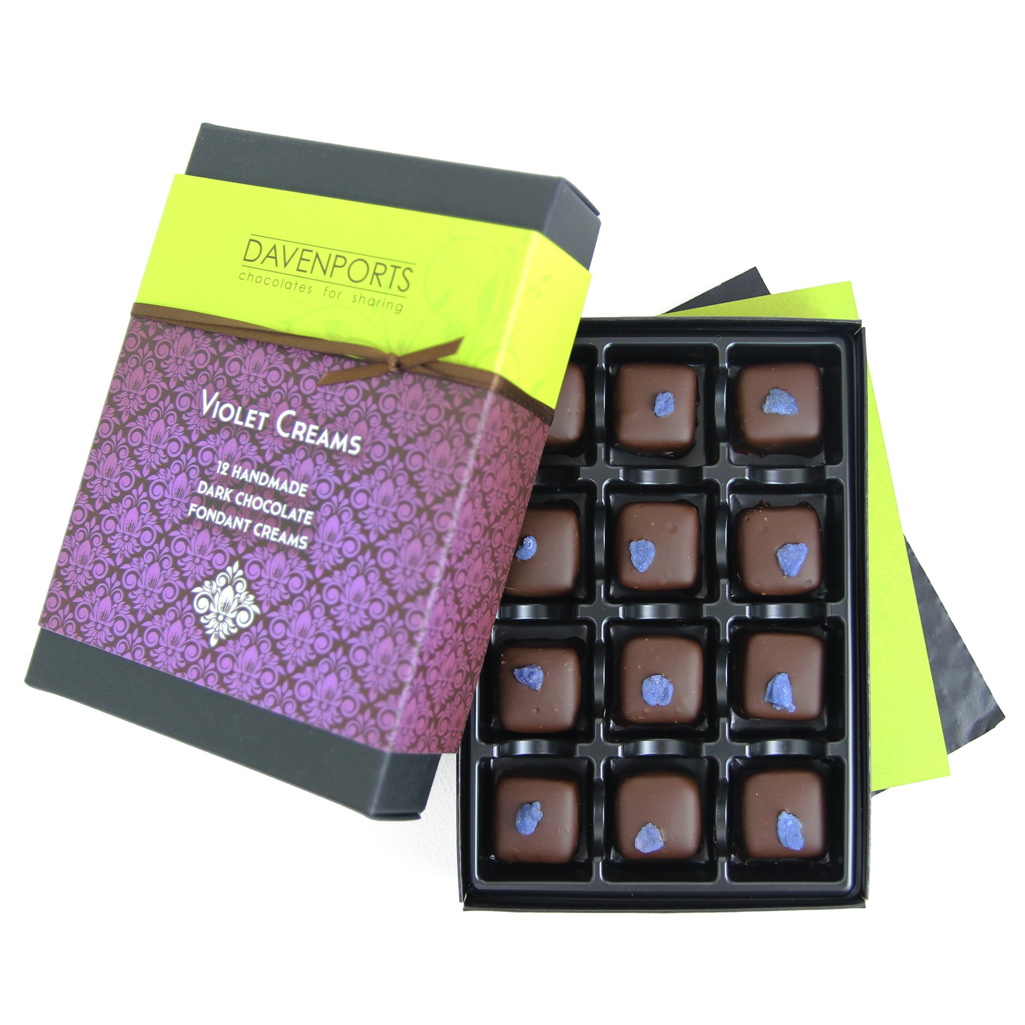 Davenport's Chocolates, Violet fondant Creams open
