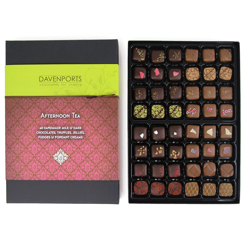 Afternoon Tea Davenports Chocolates XL gift box open front